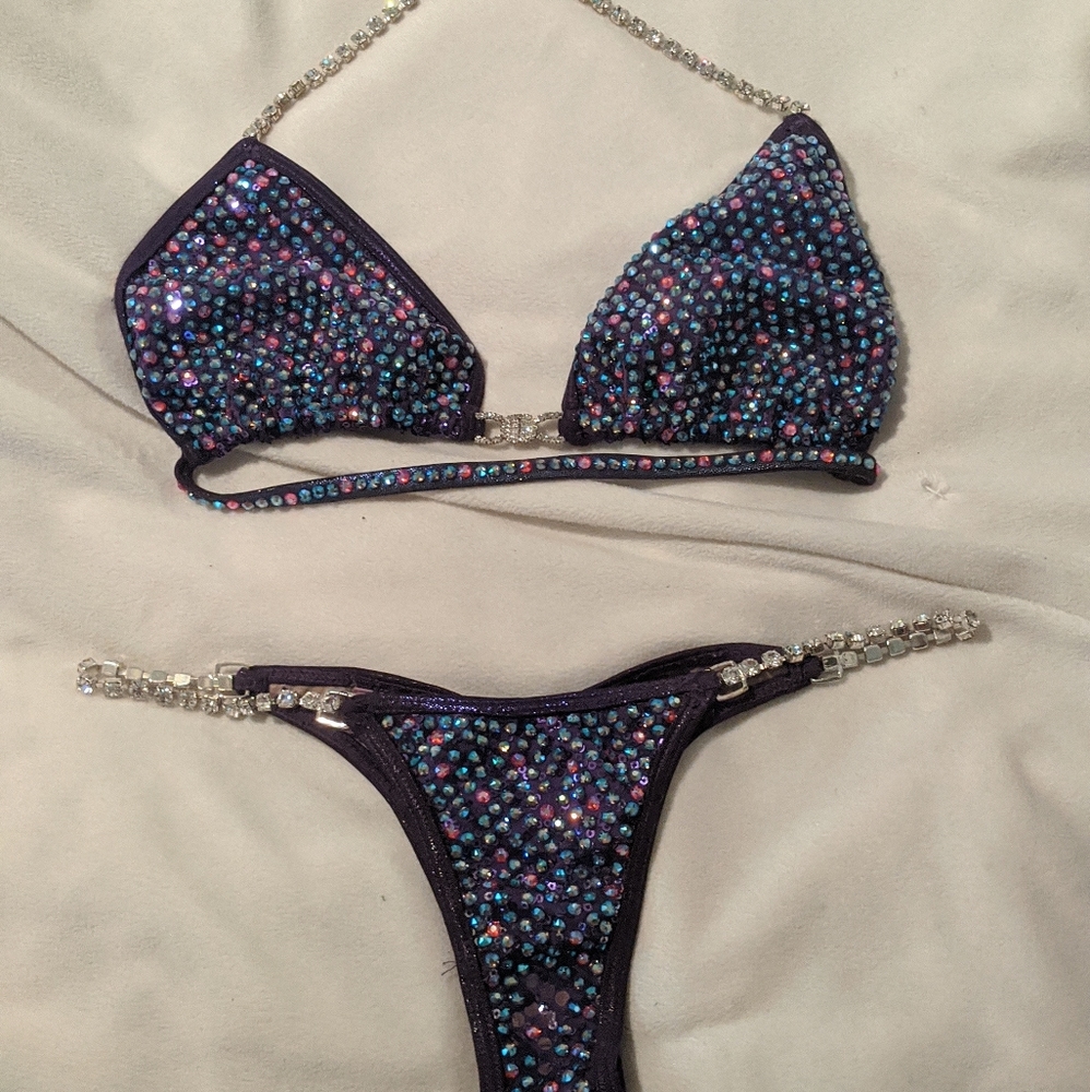 Purple Rhinestone competition bikini